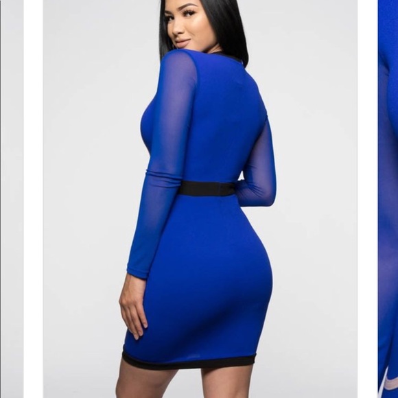 ❗️LAST ONE ❗️Blue long sleeve bodycon dress - Picture 5 of 5